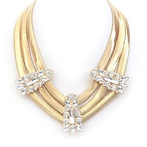 CHAIN AND CRYSTAL NECKLACE16 INCH ADJ.